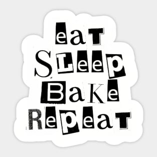 Eat Sleep Bake Repeat Funny Baking Sticker